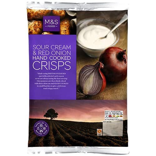 Marks and Spencer Handcooked Sour Cream and Red Onion Crisps 150g