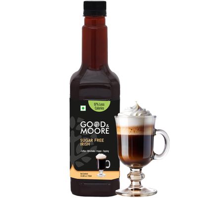GOOD&MOORE Sugar free Irish Syrup | For Coffee, Milkshake, Frappe, Cold-coffee, Pancakes and more | Diabetic Friendly | Concentrated Syrup | Ready to mix | Premium Syrup | 25.36 fl. Oz/750ml | Perfect for gifting at Diwali, Thanksgiving and Christmas