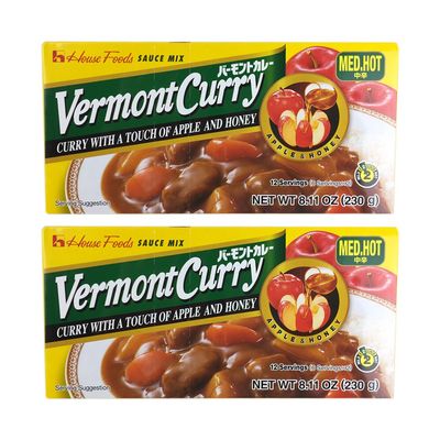 2 set House Foods Vermont Curry [ 2 Packs ] Medium Hot 8.11 Oz (230g)