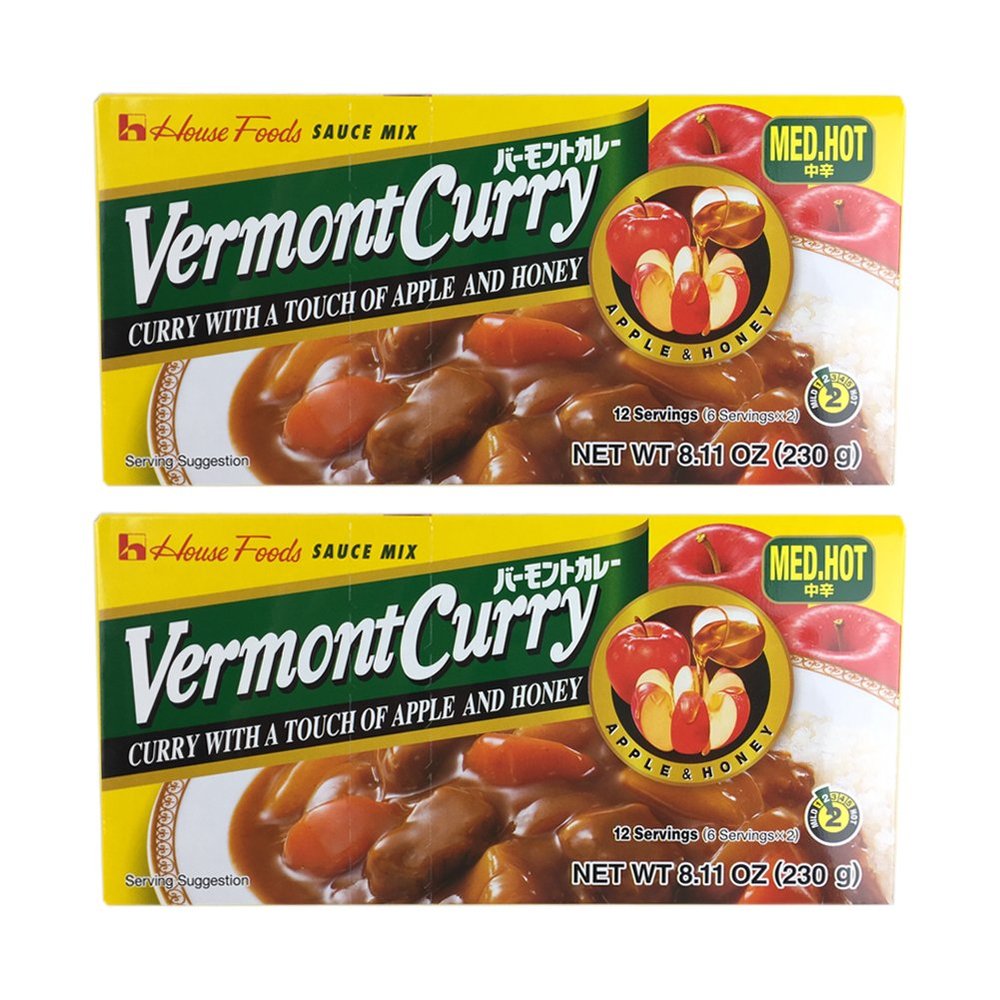 2 set House Foods Vermont Curry [ 2 Packs ] Medium Hot 8.11 Oz (230g)