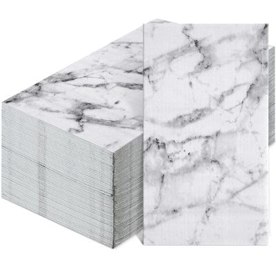 Zonon 200 Pcs Paper Hand Towels for Bathroom Disposable Hand Towels Marble Guest Towel Decorative Napkins Marbleized Dinner Guest Napkin for Wedding Holiday Cocktail Party Bathroom Kitchen Events