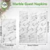 Zonon 200 Pcs Paper Hand Towels for Bathroom Disposable Hand Towels Marble Guest Towel Decorative Napkins Marbleized Dinner Guest Napkin for Wedding Holiday Cocktail Party Bathroom Kitchen Events view 2