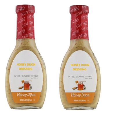Fat Free & Sugar Free Honey Dijon Dressing Net Wt. 8 Fl Oz (237ml) each 2 Glass Bottles