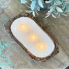 Aira Dough Bowl Candle - Organic, Kosher, Vegan, Hand Carved Wood Bowl Candle w/Aromatherapy Essential Oils - Hand-Poured 100% Soy Candle Wax - Paraffin Free, Long Lasting - Clean Lemon - 13 Ounces view 3