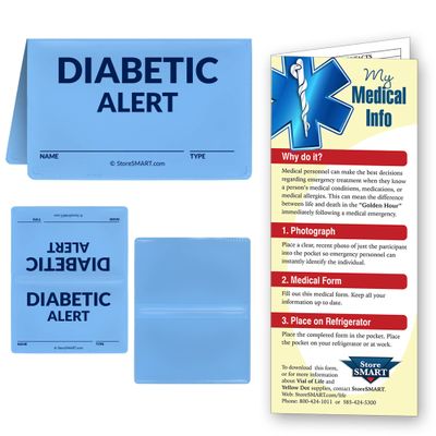 StoreSMART -Vial of Life- Folding Wallet Diabetic Alert - Emergency Medical Information Holder for ID - 10 -Pack - DBPRWLT-10