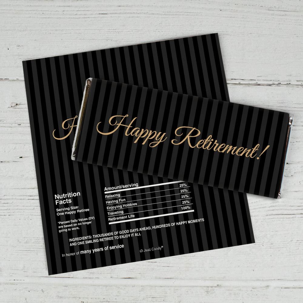 24ct Retirement Party Favors Wrappers for Candy Bars (24 Pack) DIY Gifts for Guests