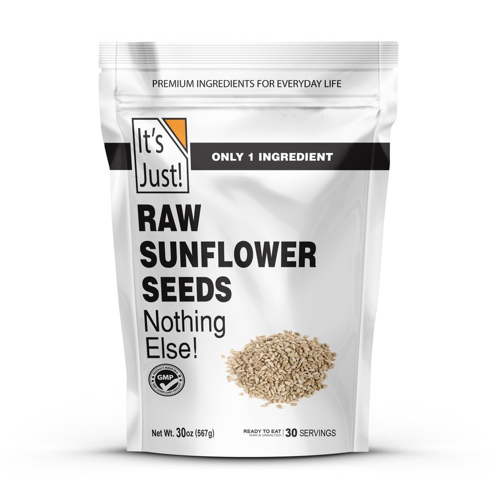 It's Just - Raw Sunflower Seeds, 1.88lbs, Product of Bulgaria, Unsalted, Shelled, Perfect for Baking, 30oz
