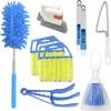 10 Pcs Venetian Window Blind Cleaner Duster Tool Set, Mini Blind Cleaner Duster Brush, Hand Held Air Conditioner Shutters Duster, Dirt Cleaner for Blind, Fan, Air Conditioner, Window Groove Gap (Blue) view 1