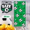 Blulu 100 Pcs Soccer Treat Gift Bags, Soccer Cellophane Goodie Bag Heat Sealable Party Favors Candy Football Treat Bags with 100 Pcs Silver Twist Ties(Green) view 2