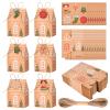50 Christmas Gift Bags Cookie Boxes, Christmas gift Goody Boxes, Creative sticker House shaped food Storage Wedding gifts or Baby Shower Party Favors