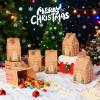 50 Christmas Gift Bags Cookie Boxes, Christmas gift Goody Boxes, Creative sticker House shaped food Storage Wedding gifts or Baby Shower Party Favors view 4
