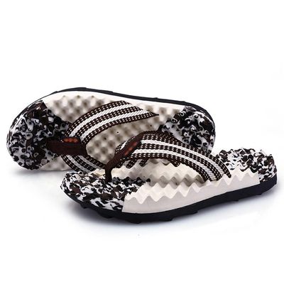 XUEMML Massage Slippers For Men Foot Reflexology & Acupressure Massagers Sandal Mens &Womens House Flip Flop Open Toe Foot With Arch Support Relief Fasciitis (Color : Brown, Size : 43 EU)