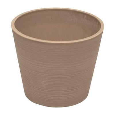Lead Style S-13C25TP Smooth Line Pot 25, for Flower Arrangement, No Holes, Resin, Taupe, Diameter 9.8 x Height 8.1 inches (25 x 20.5 cm)