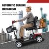Folding Mobility Scooter for Seniors 4 Wheel Scooter for Adults Electric Medical Scooter Compact for Travel - Electric Powered Wheelchair Device - Compact Heavy Duty Mobile (Red) view 2