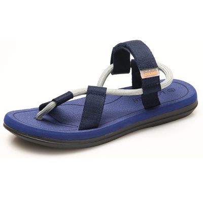 CLSQLXYJZC Toe Separate Flat Flip Flops, Men's Summer Breathable Plantar Fasciitis Orthopedic Correction Flip Flops, for Toe Flat Iron Plat Correction Beach Shoes (Color : Blue, Foot Length : 26.5cm)
