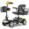 Folding Mobility Scooter for Seniors 4 Wheel Scooter for Adults Electric Medical Scooter Compact for Travel - Electric Powered Wheelchair Device - Compact Heavy Duty Mobile (Yellow) view 1