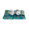 ILEWEI Chinese Traditional Baoding Balls Black White Natural Marble Health Exercise Medicine Massage Balls for Hand Therapy Stress Relief Relax Fingers Gift (1.4 inches, Black White with Bag) view 1