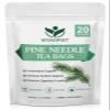 Pine Needle Tea Bags - Organic Dried Pine Needle Herbal Tea for Immune Support & Antioxidant, Caffeine Free, Natural Suramin, 20 Tea bags view 1