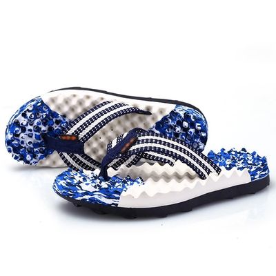 XUEMML Massage Slippers Foot Reflexology Shower Shoes Mens &Womens House Flip Flop Open Toe Foot With Arch Support Relief Fasciitis (Color : Royal blue, Size : 39 EU)