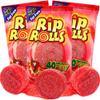 Sweetzo - Rip Rolls Sugar Coated Strawberry Candies, Assorted Fruit Flavor Fat Free Red Licorice Candy Sour Belts, 4th of July Party Favors, Pack of 3, 40 Inches view 1