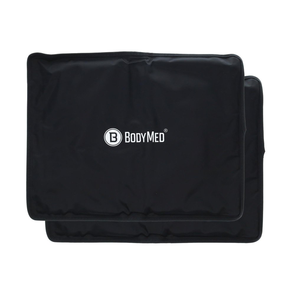 BodyMed Reusable Gel Ice Pack Cold Compress (2-Pack) for Back, Shoulder, Neck, & Knee - Professional Grade Cold Therapy for Injuries, Aches, Swelling, Bruises, Sprains - 14 in. x 11 in. (Standard)