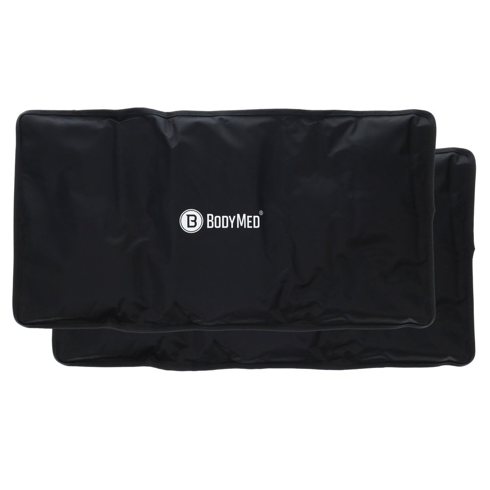 BodyMed Reusable Gel Ice Pack Cold Compress (2-Pack) for Back, Shoulder, Neck, & Knee - Professional Grade Cold Therapy for Injuries, Aches, Swelling, Bruises, Sprains - 21 in. x 11 in. (Oversize)