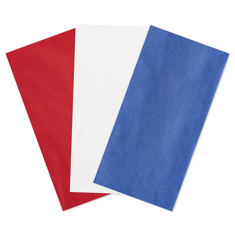 American Greetings 125 Sheets 20 in. x 20 in. Bulk Red, White, and Blue Tissue Paper for All Occasions