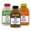 Beaver Condiment Variety Pack, Hot Cream Horseradish, Stone Ground Mustard and Honey Mustard (Pack of 3) view 1