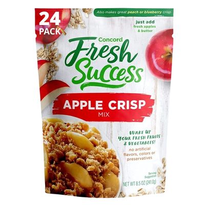 Concord Foods Apple Crisp Mix: Easy-to-Make Dessert with Delicious Ready to Go Ingredients - Sweet, Tender Fruit Dessert Covered in Buttery, Cinnamon Crumb Topping (8.5 oz Pack of 24)