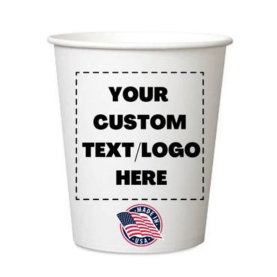 Cupslock Personalized Paper Cups Custom Paper Cups for Hot and Cold Drinks Coffee Cups for Shops, Office, Businesses Sturdy and Reliable Custom Cups Personalized with Logo (8oz -50Pack)