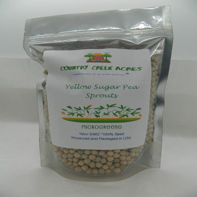Yellow Sugar Pea Sprouting Seed, Non GMO - 13 oz - Country Creek Brand - Yellow Sugar Peas for Sprouts, Garden Planting, Cooking, Soup, Emergency Food Storage, Vegetable Gardening, Juicing, Cover Crop