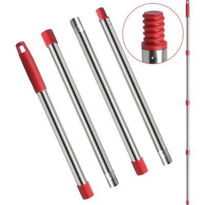 GRAREND 4-Section Spin Mop Replacement Handle, Mop Handle Compatible with Ocedar Spin Mop, 2.5-to-5 Foot Easy Cleaning Floor Mop Stick for Floor Cleaning