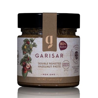 Garisar - Double Roasted Hazelnut Paste Pure Natural, No Additives, Non-GMO - 80% Hazelnut - 7.40 oz (Pack of 1)