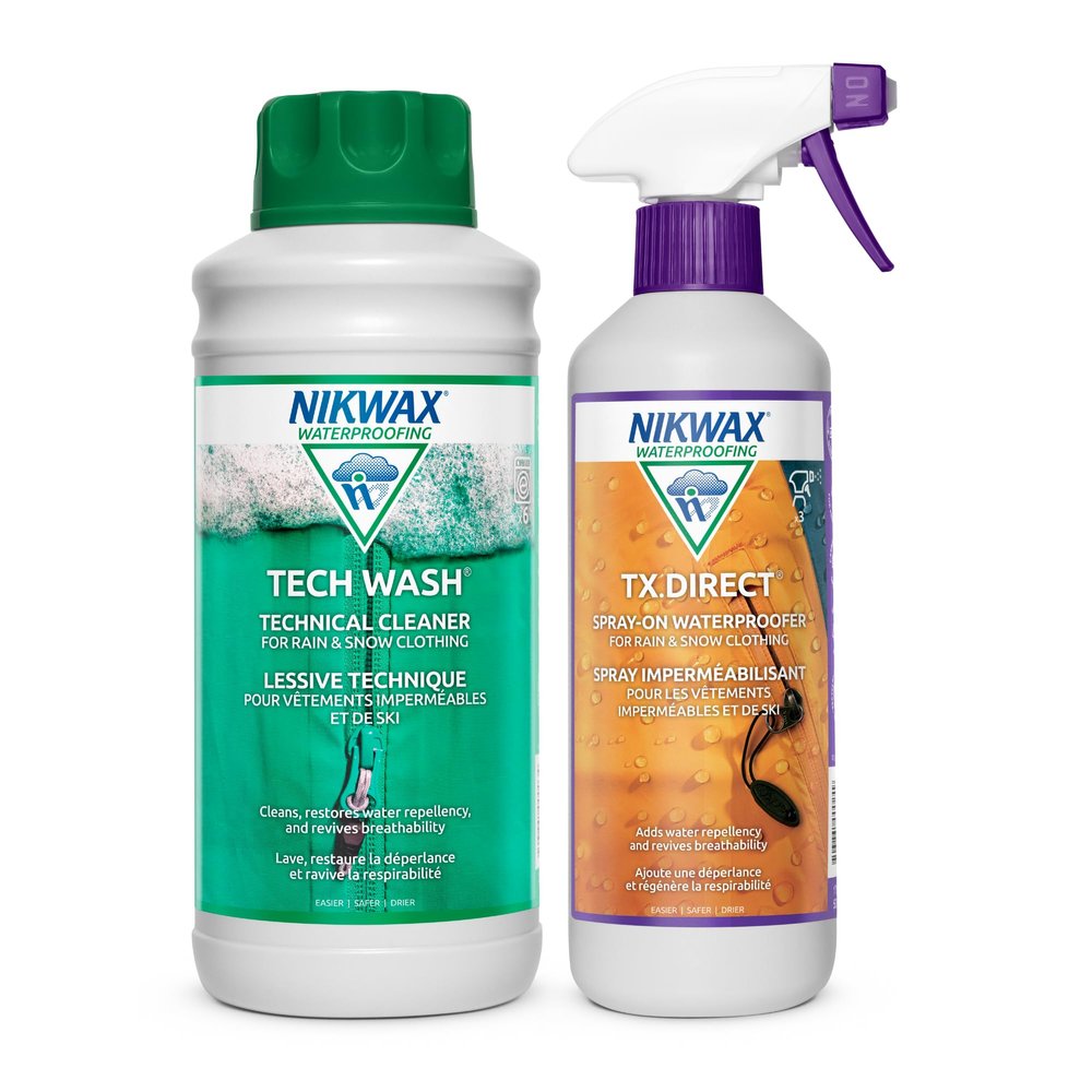 Nikwax Hardshell Spray-On DUO-Pack, Wash-In Cleaner and Spray-On Waterproofing Solutions