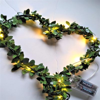 Lighted Heart Cake Topper with Greenery for Enchanted Forest Themed Weddings, Engagement Party