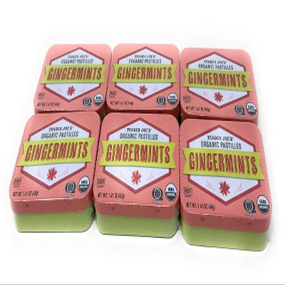 Gingermints USDA Organic Pastilles Gluten-free Vegan Total 6 Packs