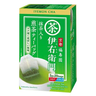 Iyemon Cha Matcha Blend Sencha Tea Bags (2g x 20 bags) (Pack of 3) - MADE IN JAPAN