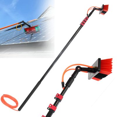 Solar Panel Cleaning Brush and Pole,Window Cleaning Pole, Window Cleaner Kit, Water/Hose Fed Pole, Window Cleaning Brush Equipment, Cleaning Photovoltaic and Solar Panels,24FT/7.2m