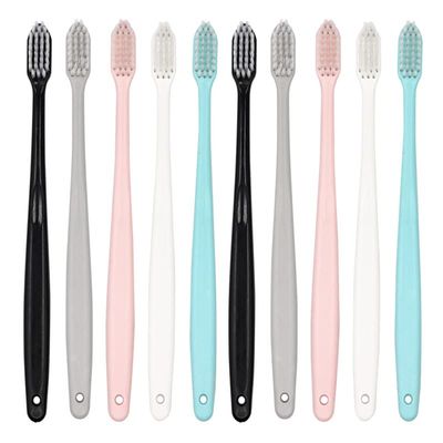 20pcs Toothbrush Soft Adult Bamboo Charcoal Deep Cleaning Teeth Whitening Nano Brush Antibacterial Reusable Oral Care Tool