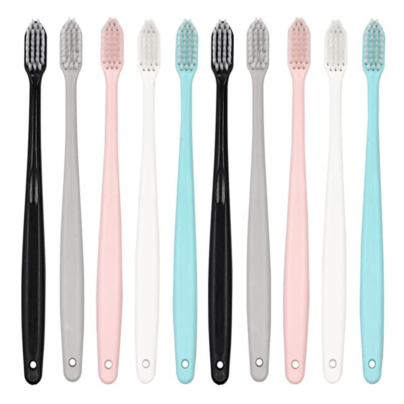 20pcs Toothbrush Soft Adult Bamboo Charcoal Deep Cleaning Teeth Whitening Nano Brush Antibacterial Reusable Oral Care Tool