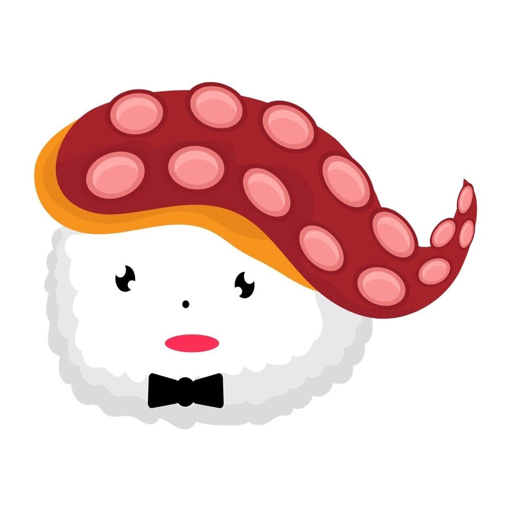 4 Sushi Sticker Squid Rice Japanese Chops Sticks Wasabi Seaweed Raw Fish