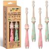 ROARex All-Natural Earth Friendly Kids Toothbrush Made from Plants - Giraffe 4-36m - Baby to Toddler - Mint/Rose - 4pk | 1% for The Planet Product view 1