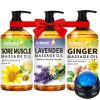 Valentines Day Gifts for Him & Her-3 Pack Massage Oil for Massage Therapy,Sore Muscle Arnica Oil & Relaxing Lavender Oil & Ginger Oil Lymphatic Drainage & Massage Ball,Valentines Gifts for Men Women view 1