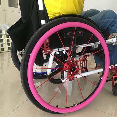 22/24-Inch Rear Wheel Sports Wheelchair Cover, Wheelchair Push Rim Covers, 1 Pair Silicone Hand Push Cover, Wear-Resistant Improve Grip