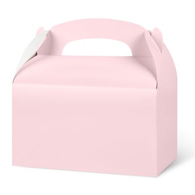 DjinnGlory 36 Pack Pink Party Favor Treat Boxes with Handle for Baby Shower, Birthday, Bridal Shower, Wedding All Occasion, Small Gable Boxes for Small Business 6.18 x 3.58 x 3.38 Inches