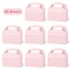 DjinnGlory 36 Pack Pink Party Favor Treat Boxes with Handle for Baby Shower, Birthday, Bridal Shower, Wedding All Occasion, Small Gable Boxes for Small Business 6.18 x 3.58 x 3.38 Inches view 4