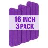 16.5 inch Mop Pads Refills, 3 Pack Microfiber Reusable Replacement Mop Pads Flat Replacements Heads for Wet Or Dry Floor Cleaning and Scrubbing, Purple Cloth view 1