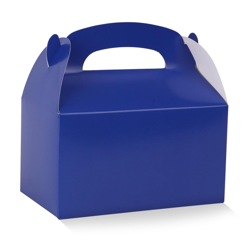 DjinnGlory 36 Pack Small Navy Party Favor Treat Boxes, Blue Paper Gable Boxes for Baby Shower, Birthday, Wedding, Graduation Party 6.18 x 3.58 x 3.38 Inches (Navy)