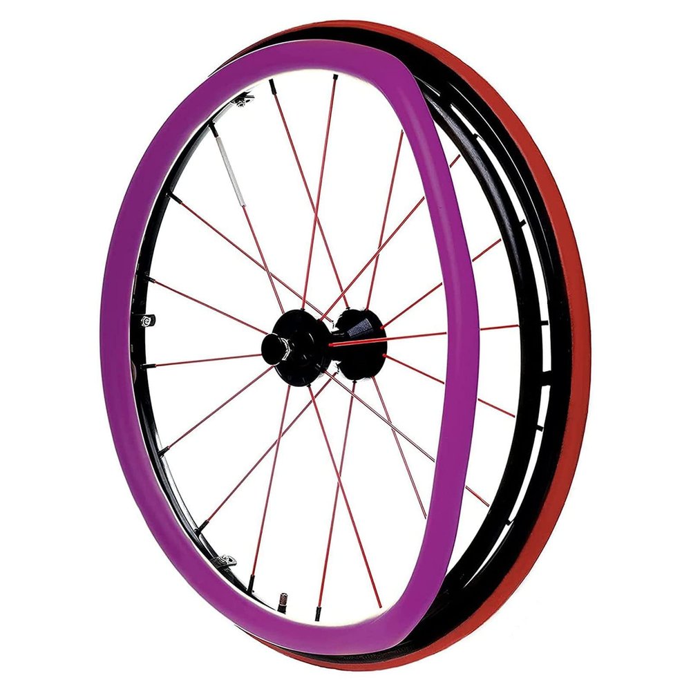 1 Pair Non-Slip Wear-Resistant Wheelchair Sports Cover, Wheelchair Push Rim Covers, 22/24-Inch Rear, Non-Slip Wear-Resistant Hand Push Cover,Purple,22in