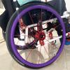 1 Pair Non-Slip Wear-Resistant Wheelchair Sports Cover, Wheelchair Push Rim Covers, 22/24-Inch Rear, Non-Slip Wear-Resistant Hand Push Cover,Purple,22in view 2